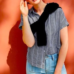 Cloth and Stone black gingham button down